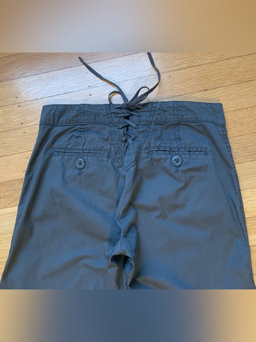 EUC Cidra Dark Gray Wide Leg Loose Fit Button Front/Tie back Pants in Size 2 - Picture 9 of 15